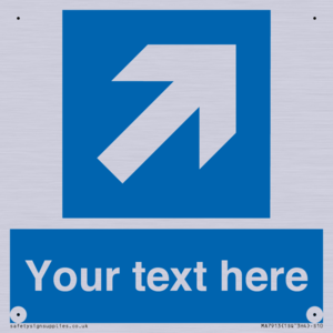 Custom Directional signage blue up right arrow 